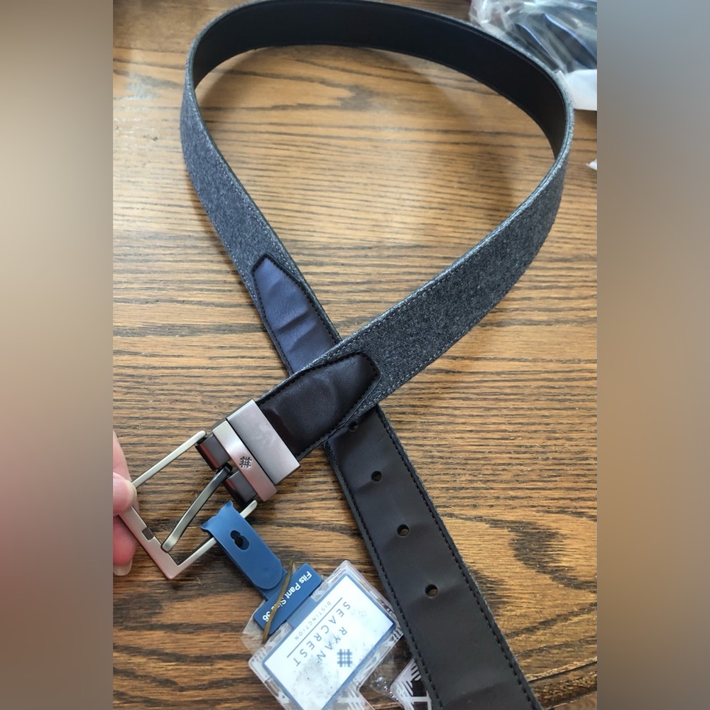 NWT Reversible RYAN SEACREST Gray/Chocolate Belt  Size 36